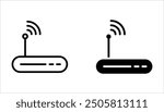 Wifi modem line icon set. linear style sign for mobile concept and web design. wifi router outline vector icon on white background