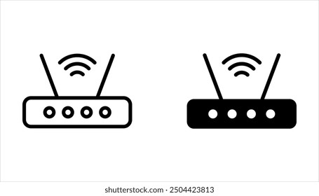 Wifi modem line icon set. linear style sign for mobile concept and web design. wifi router outline vector icon on white background