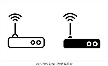 Wifi modem line icon set. linear style sign for mobile concept and web design. wifi router outline vector icon on white background