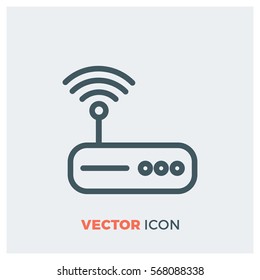 wifi modem line vector icon
