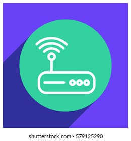 wifi modem line vector icon