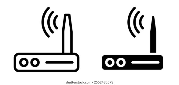 Wifi modem liner icon vector set.