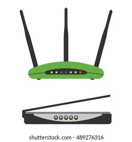 Wifi modem router isolated on white