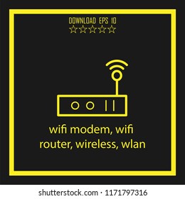 wifi modem, wifi router  vector icon
