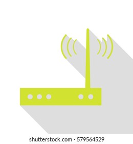 Wifi modem sign. Pear icon with flat style shadow path.