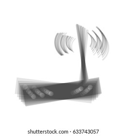 Wifi modem sign. Vector. Gray icon shaked at white background.