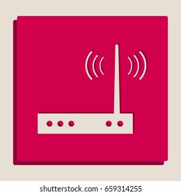 Wifi modem sign. Vector. Grayscale version of Popart-style icon.