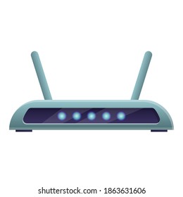 Symbol für WiFi-Modem-Technologie. Cartoon der Wi-Fi-Modem-Technologie, Vektorsymbol für Webdesign einzeln auf weißem Hintergrund