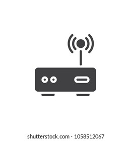 Wi-Fi modem vector icon. filled flat sign for mobile concept and web design. Wireless router simple solid icon. Symbol, logo illustration. Pixel perfect vector graphics