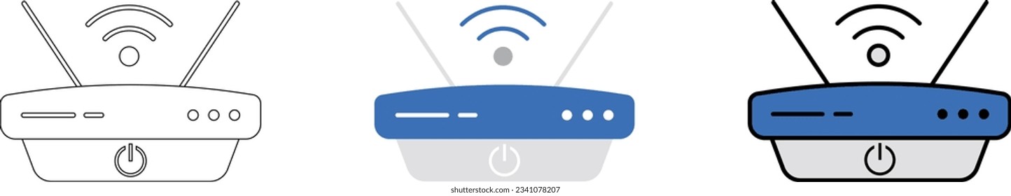 Icono vectorial del módem Wifi. signo plano relleno para concepto móvil y diseño web. colección de iconos de glifo del enrutador wifi. Ilustración vectorial