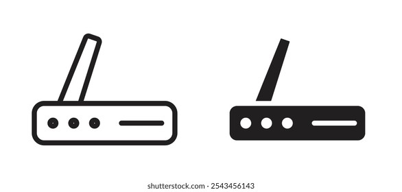 Wifi modem vector icon set in black.