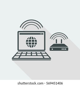 WI-FI, modem and web connection - Flat minimal icon