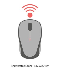 Wifi mouse flat icon design, wireless mouse 