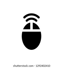 Wifi Mouse Icon In Flat Style Vector For App, UI, Websites. Black Icon Vector Illustration.
