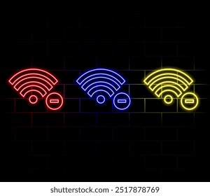 Wi-Fi ícone de efeito neon, sinal, conectar, internet, símbolo, vetor