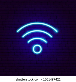 Wi-fi Neon Sign. Vector Illustration of Technology Promotion.