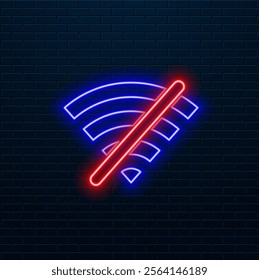 Wi-fi Neon Sign. Vector Illustration of Technology Promotion.