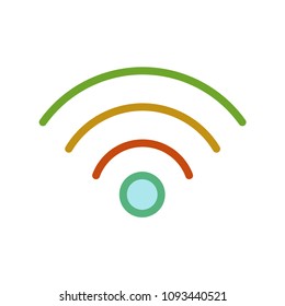 Wi-fi network colored vector icon. Isolated on white background