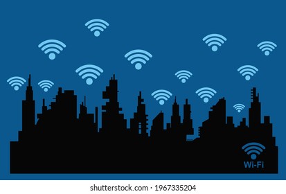 Wifi Network and Connection City, vector design