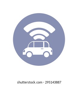 Wi-Fi network connection symbol sign icon pictogram for presentation in vector; BYOD connectivity concept, service in car