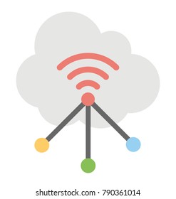Wifi Network Flat Colored Icon
