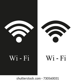 Wi-Fi network icon. black and white Vector Logo.