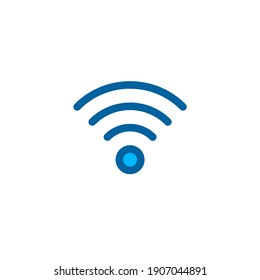 Wifi network icon in blue color style. Connection and network icon