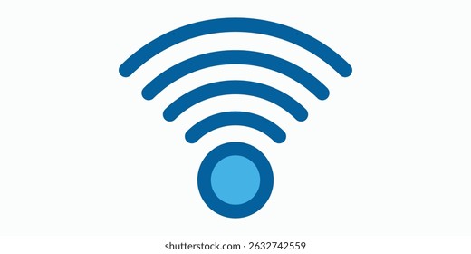 Wifi network icon in blue color style. Connection and network icon