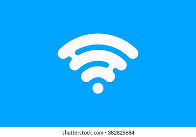 Wi-Fi network icon. Blue Logo. Creative logo design.