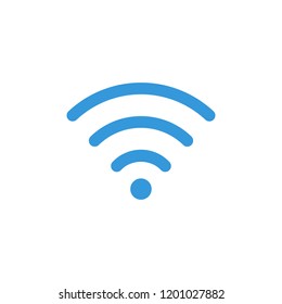 Wi-Fi network icon. Blue Vector Logo. Illustration.