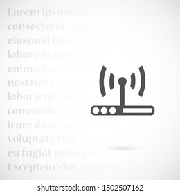 Wi-Fi network icon. Blue Vector Logo.Wi-Fi network icon Illustration. Isolated vector Illustration. Blue on Gray background. Wi-Fi network icon EPS Illustration. Grey background.