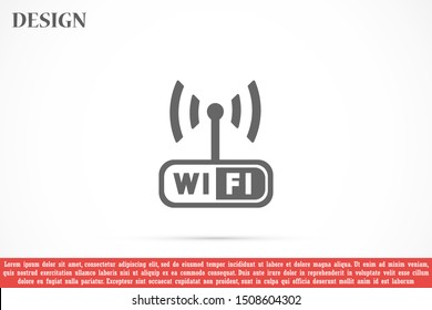 Wi-Fi network icon. Blue Vector Logo.Wi-Fi network icon Illustration. Isolated vector Illustration. Blue on Gray background. Wi-Fi network icon EPS Illustration. Grey background.