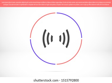 Wi-Fi network icon. Blue Vector Logo.Wi-Fi network icon Illustration. Isolated vector Illustration. Blue on Gray background. Wi-Fi network icon EPS Illustration. Grey background.