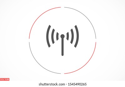 Wi-Fi network icon. Blue Vector Logo.Wi-Fi network icon Illustration. Isolated vector Illustration. Blue on Gray background. Wi-Fi network icon EPS Illustration. Grey background.