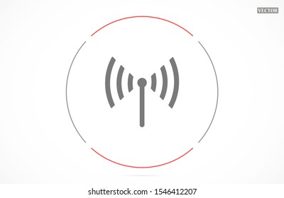 Wi-Fi network icon. Blue Vector Logo.Wi-Fi network icon Illustration. Isolated vector Illustration. Blue on Gray background. Wi-Fi network icon EPS Illustration. Grey background.
