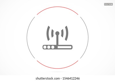 Wi-Fi network icon. Blue Vector Logo.Wi-Fi network icon Illustration. Isolated vector Illustration. Blue on Gray background. Wi-Fi network icon EPS Illustration. Grey background.