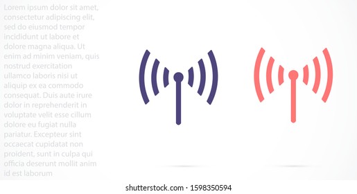 Wi-Fi network icon. Blue Vector Logo.Wi-Fi network icon Illustration. Isolated vector Illustration. Blue on Gray background. Wi-Fi network icon EPS Illustration. Grey background.