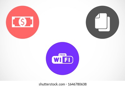 Icono de red Wi-Fi. Logo del Vector Azul.Icono de red Wi-Fi Ilustración. Ilustración vectorial aislada. Azul sobre fondo gris. Icono de red Wi-Fi EPS Illustration. Fondo gris.