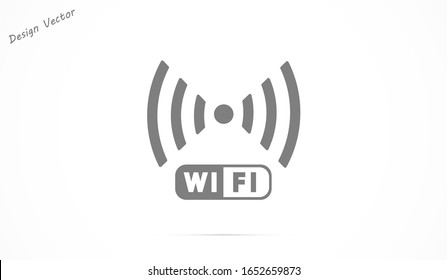 Wi-Fi network icon. Blue Vector Logo.Wi-Fi network icon Illustration. Isolated vector Illustration. Blue on Gray background. Wi-Fi network icon EPS Illustration. Grey background.