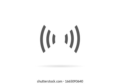 Icono de red Wi-Fi. Logo del Vector Azul.Icono de red Wi-Fi Ilustración. Ilustración vectorial aislada. Azul sobre fondo gris. Icono de red Wi-Fi EPS Illustration. Fondo gris.