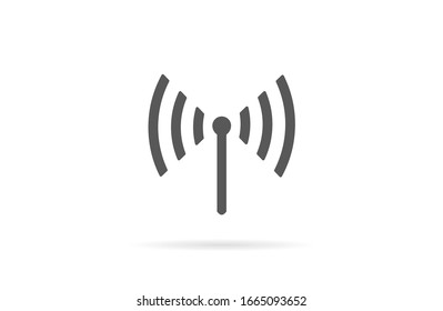 Wi-Fi network icon. Blue Vector Logo.Wi-Fi network icon Illustration. Isolated vector Illustration. Blue on Gray background. Wi-Fi network icon EPS Illustration. Grey background.