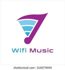 WiFi Network icon  Digital Audio Video Song  Music Player App J Letter Logo