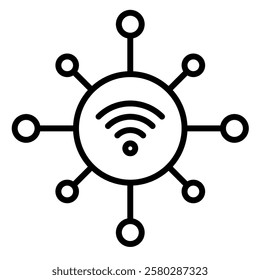 Wi-Fi Network icon line vector illustration