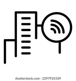 vector de contorno de icono de red inalámbrica. Estancia de computadora. Vídeo de trabajo