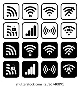 Wifi and network icon set is perfect for making UX UI Design