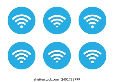 Icono de red inalámbrica con sombra. vector de símbolo de conexión inalámbrica