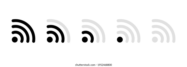 Icono de red Wi-Fi. Icono inalámbrico y wifi o símbolo de wi fi para conexión a internet, icono de señal acceso remoto a Internet. Ilustración vectorial de conjunto Wi-fi