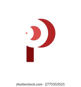 wifi network letter p logo symbol design