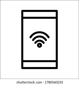 Wifi network mobile shopping icon outline style vector