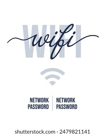 Wi-Fi network password sign. Vector.